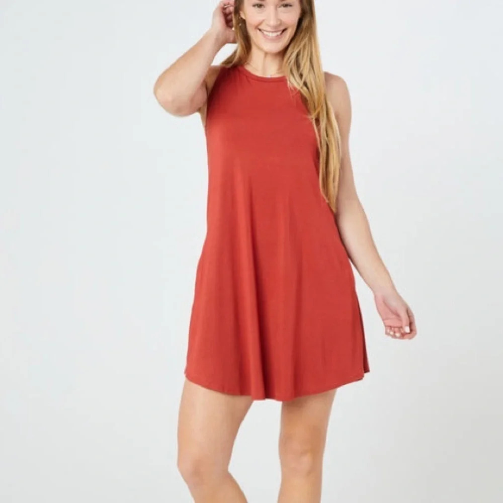 SHEBIRD The Tunic Tank Bra Dress Terracotta Orange‎ NWOT Sz 2 30D-DD 32CD 34AB